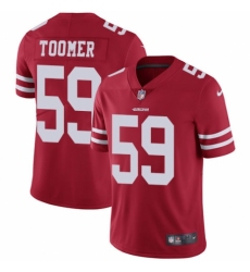Men's Nike San Francisco 49ers #59 Korey Toomer Red Team Color Vapor Untouchable Limited Player NFL Jersey