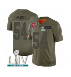 Men's San Francisco 49ers #54 Fred Warner Limited Olive 2019 Salute to Service Super Bowl LIV Bound Football Jersey