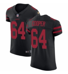 Men's Nike San Francisco 49ers #64 Jonathan Cooper Black Alternate Vapor Untouchable Elite Player NFL Jersey