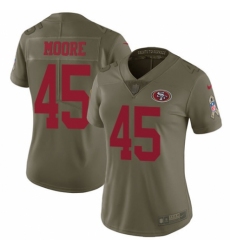 Women's Nike San Francisco 49ers #45 Tarvarius Moore Limited Olive 2017 Salute to Service NFL Jersey