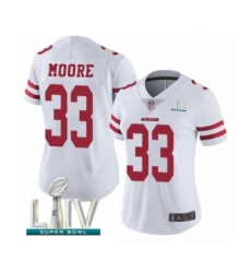 Women's San Francisco 49ers #33 Tarvarius Moore White Vapor Untouchable Limited Player Super Bowl LIV Bound Football Jersey