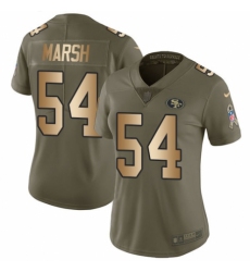 Women's Nike San Francisco 49ers #54 Cassius Marsh Limited Olive/Gold 2017 Salute to Service NFL Jersey