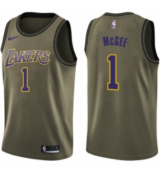Youth Nike Los Angeles Lakers #1 JaVale McGee Swingman Green Salute to Service NBA Jersey
