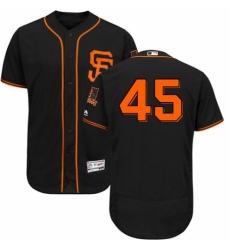 Men's Majestic San Francisco Giants #45 Derek Holland Black Alternate Flex Base Authentic Collection MLB Jersey