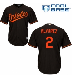 Men's Majestic Baltimore Orioles #2 Pedro Alvarez Replica Black Alternate Cool Base MLB Jersey
