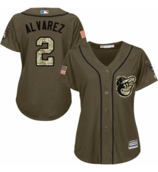 Women's Majestic Baltimore Orioles #2 Pedro Alvarez Authentic Green Salute to Service MLB Jersey