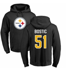 Nike Pittsburgh Steelers #51 Jon Bostic Black Name & Number Logo Pullover Hoodie