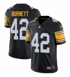 Men's Nike Pittsburgh Steelers #42 Morgan Burnett Black Alternate Vapor Untouchable Limited Player NFL Jersey