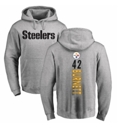 Nike Pittsburgh Steelers #42 Morgan Burnett Ash Backer Pullover Hoodie