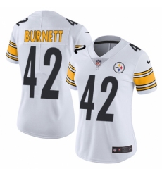 Women's Nike Pittsburgh Steelers #42 Morgan Burnett White Vapor Untouchable Limited Player NFL Jersey