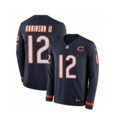 Men's Nike Chicago Bears #12 Allen Robinson Limited Navy Blue Therma Long Sleeve NFL Jersey
