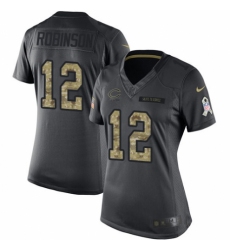 Women's Nike Chicago Bears #12 Allen Robinson Limited Black 2016 Salute to Service NFL Jersey