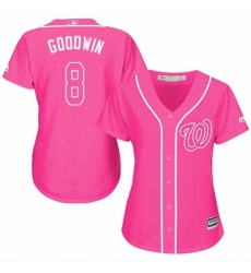 Women's Majestic Washington Nationals #8 Brian Goodwin Authentic Pink Fashion Cool Base MLB Jersey