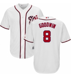 Youth Majestic Washington Nationals #8 Brian Goodwin Authentic White Home Cool Base MLB Jersey