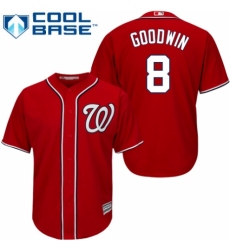 Youth Majestic Washington Nationals #8 Brian Goodwin Replica Red Alternate 1 Cool Base MLB Jersey