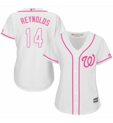 Women's Majestic Washington Nationals #14 Mark Reynolds Replica White Fashion Cool Base MLB Jersey