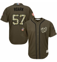 Men's Majestic Washington Nationals #57 Tanner Roark Authentic Green Salute to Service MLB Jersey
