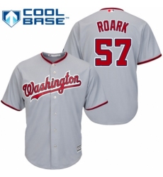 Men's Majestic Washington Nationals #57 Tanner Roark Replica Grey Road Cool Base MLB Jersey