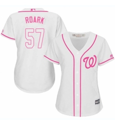 Women's Majestic Washington Nationals #57 Tanner Roark Authentic White Fashion Cool Base MLB Jersey