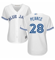 Women's Majestic Toronto Blue Jays #28 Steve Pearce Authentic White Home MLB Jersey