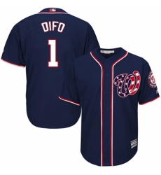 Men's Majestic Washington Nationals #1 Wilmer Difo Replica Navy Blue Alternate 2 Cool Base MLB Jersey