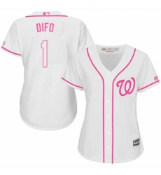 Women's Majestic Washington Nationals #1 Wilmer Difo Authentic White Fashion Cool Base MLB Jersey