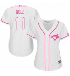 Women's Majestic Toronto Blue Jays #11 George Bell Authentic White Fashion Cool Base MLB Jersey