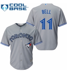 Youth Majestic Toronto Blue Jays #11 George Bell Replica Grey Road MLB Jersey
