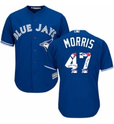 Men's Majestic Toronto Blue Jays #47 Jack Morris Authentic Blue Team Logo Fashion MLB Jersey