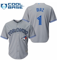 Youth Majestic Toronto Blue Jays #1 Aledmys Diaz Replica Grey Road MLB Jersey
