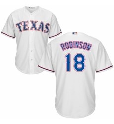 Men's Majestic Texas Rangers #18 Drew Robinson Replica White Home Cool Base MLB Jersey