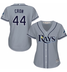 Women's Majestic Tampa Bay Rays #44 C. J. Cron Replica Grey Road Cool Base MLB Jersey