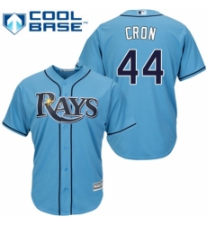 Youth Majestic Tampa Bay Rays #44 C. J. Cron Authentic Light Blue Alternate 2 Cool Base MLB Jersey