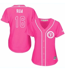 Women's Majestic Texas Rangers #16 Ryan Rua Replica Pink Fashion Cool Base MLB Jersey