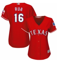 Women's Majestic Texas Rangers #16 Ryan Rua Replica Red Alternate Cool Base MLB Jersey