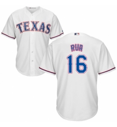 Youth Majestic Texas Rangers #16 Ryan Rua Replica White Home Cool Base MLB Jersey