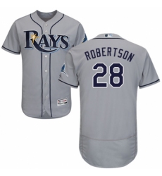 Men's Majestic Tampa Bay Rays #28 Daniel Robertson Grey Road Flex Base Authentic Collection MLB Jersey