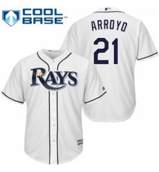 Men's Majestic Tampa Bay Rays #21 Christian Arroyo Replica White Home Cool Base MLB Jersey