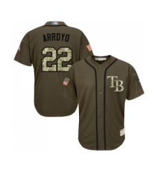 Youth Tampa Bay Rays #22 Christian Arroyo Authentic Green Salute to Service Baseball Jersey