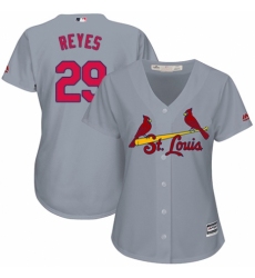 Women's Majestic St. Louis Cardinals #29 lex Reyes Authentic Grey Road Cool Base MLB Jersey