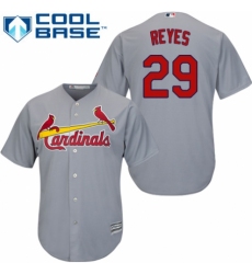 Youth Majestic St. Louis Cardinals #29 lex Reyes Authentic Grey Road Cool Base MLB Jersey