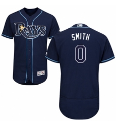 Men's Majestic Tampa Bay Rays #0 Mallex Smith Navy Blue Alternate Flex Base Authentic Collection MLB Jersey