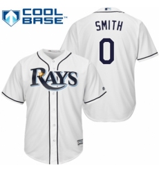 Men's Majestic Tampa Bay Rays #0 Mallex Smith Replica White Home Cool Base MLB Jersey