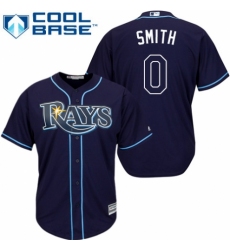 Youth Majestic Tampa Bay Rays #0 Mallex Smith Replica Navy Blue Alternate Cool Base MLB Jersey