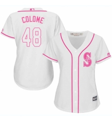Women's Majestic Seattle Mariners #48 Alex Colome Authentic White Fashion Cool Base MLB Jersey