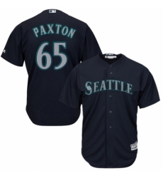 Men's Majestic Seattle Mariners #65 James Paxton Replica Navy Blue Alternate 2 Cool Base MLB Jersey