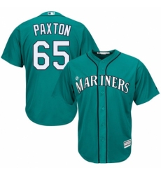 Men's Majestic Seattle Mariners #65 James Paxton Replica Teal Green Alternate Cool Base MLB Jersey