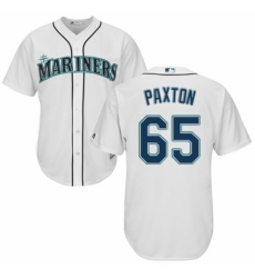 Men's Majestic Seattle Mariners #65 James Paxton Replica White Home Cool Base MLB Jersey