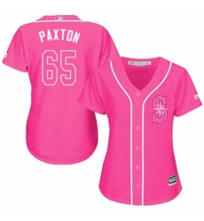 Women's Majestic Seattle Mariners #65 James Paxton Authentic Pink Fashion Cool Base MLB Jersey