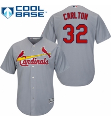 Men's Majestic St. Louis Cardinals #32 Steve Carlton Replica Grey Road Cool Base MLB Jersey